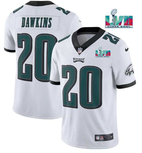 Men & Women & Youth Philadelphia Eagles #20 Brian Dawkins White Super Bowl LVII Patch Vapor Untouchable Limited Stitched Jersey
